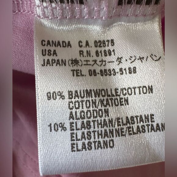 Escada $325 Lavender V-Neck Knit Shirt Sz 40/10 Short Sleeve Cotton Blend Italy - Picture 5 of 5